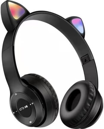 【Powerful function】 This children headphones girls has both Bluetooth 5.0 function and 3.5mm plug-in function, giving you more choices and worry about running out of power. Suitable for children over 7 years old. (Note: After plugging in the headphone cable, the indicator light on the headphone is off, and the cat ear LED light is off. At this time, all the buttons on the headset are inoperative, including cutting songs, adjusting the volume, etc.) 【Powerful】 This headset has both Bluetooth 5.0 function and 3.5mm plug-in function, giving you more choices and no need to worry about running out of power. 【Diverse application scenarios】 This earphone can be used at home, school or travelling. Can be used for kindle fire, PC, TV, Laptop, Compatible With PS4, PS5, Xbox, Switch, etc. 【Insert able TF card】 Insert this over-ear headset to use without setting, no need to connect electronic equipment, just download the data you want to listen to on the TF card, just like listening. 【Cute cat ears and colourful flashing light design】 The cute design of this headset can not only capture the hearts of children easily but also add fun when they listen to music, watch videos or movies.