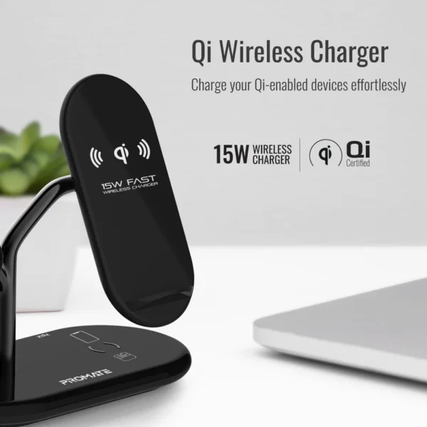 Second image of Promate Bonsai High Speed Wireless Charging Station 54W Black