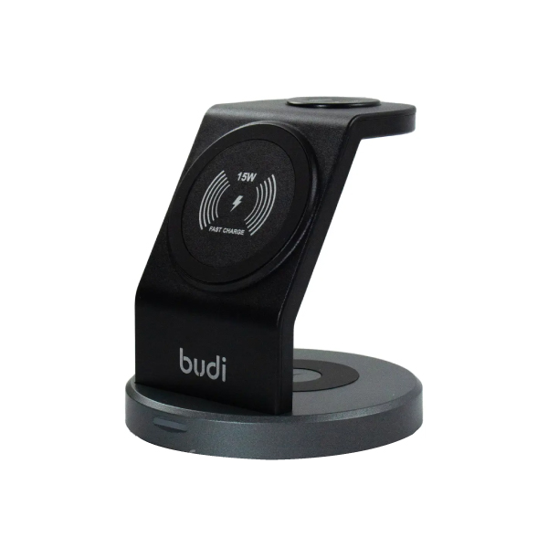 Budi WL4200B Wireless Charging 3 in 1 Magnetic Black