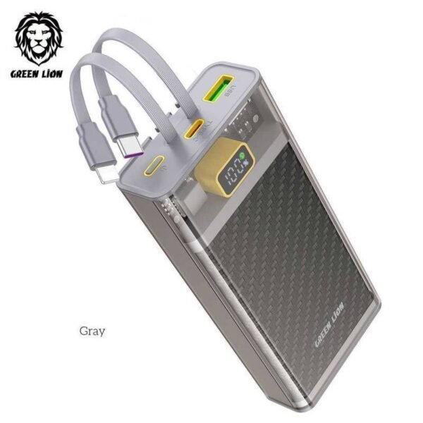 Green Lion Transparent 2 w/ Integrated Cables 20KmAh PD20W