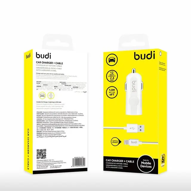 Budi Car Charger+Cable M8J062L - Image 2