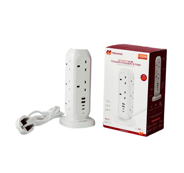 Moxedo Smart Hub Tower Power Strip Surge Protector 3250W 2M