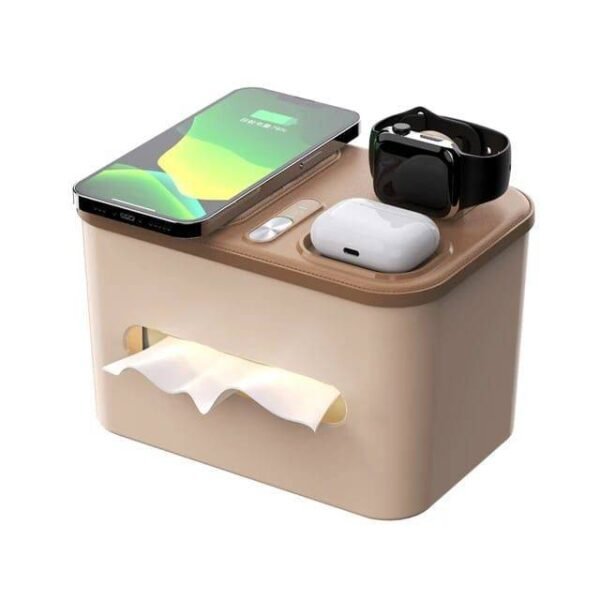 3 IN 1 Tissue Box & Wireless Charger & Night Light