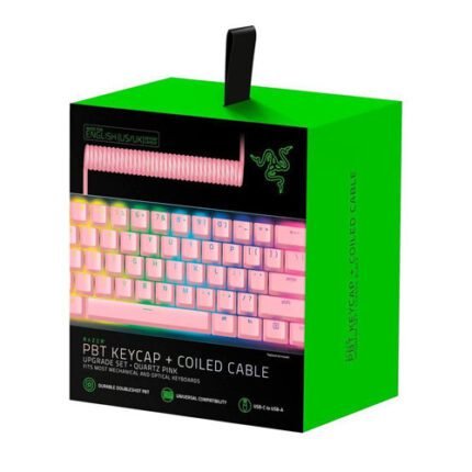 Razer PBT Keycap + Coiled Cable Upgrade Set.Quartz Pink