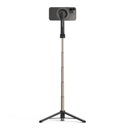 Porodo Magnetic Selfie Stick 64.5cm Extendable with 3 Leg Tripod and Remote Control - Black