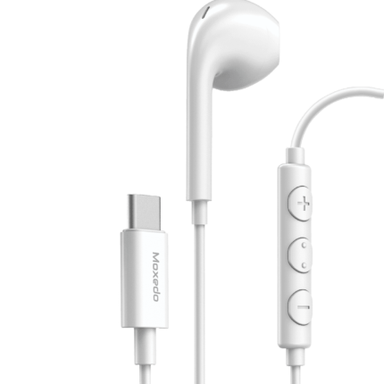 Moxedo Mono Stereo Earphone USB Type-C In-Line Remote with Built-in Microphone for iPhone 15 & Androids