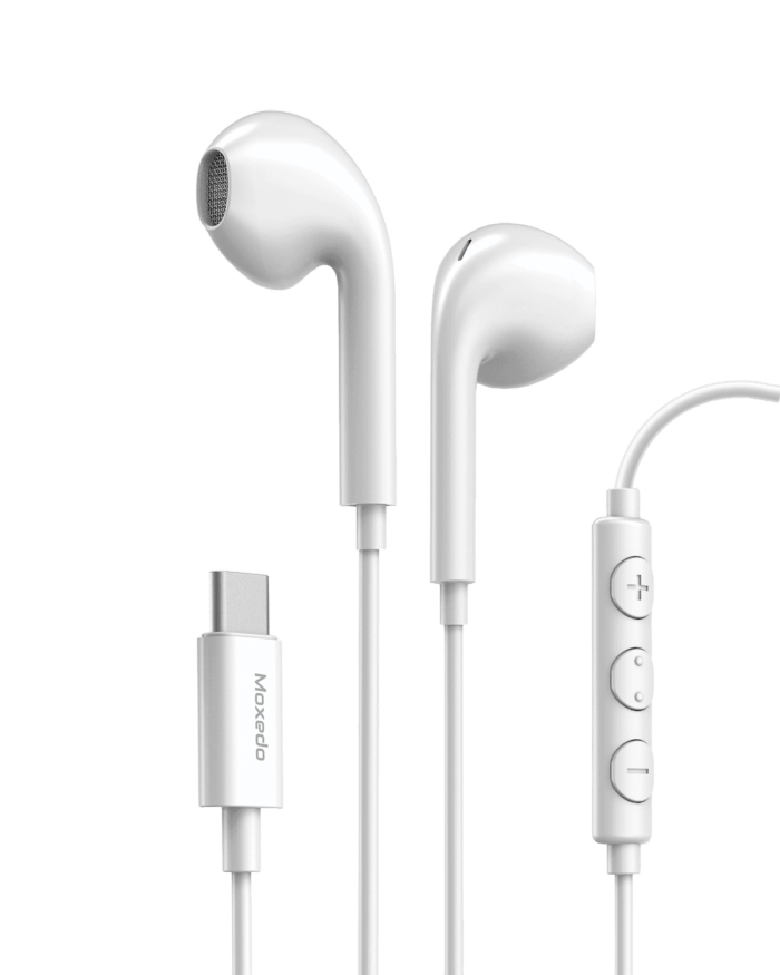 Moxedo Wired Stereo Earphone USB Type-C In-Line Remote with Built-in Microphone