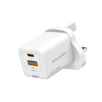 Moxedo Volton Pro PD GaN Charger 35W PD 3.0 with USB-C/USB-A Port Adapter Wall Charger for iPhone, Samsung, Huawei and More