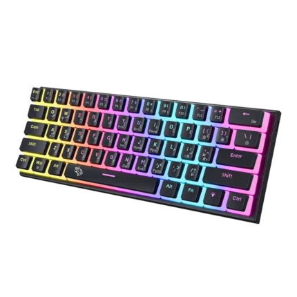 Porodo Gaming 61 Keys Pudding Mechanical Keyboard - Black