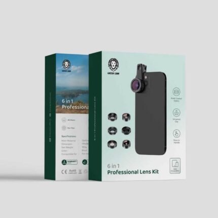 Green Lion 6 in 1 Professional Lens Kit, 25x Macro, 250 Degrees Fisheye - Black