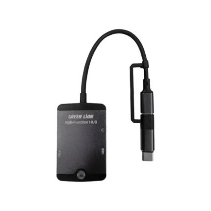 Green Lion 5 in 1 Mini MultiFunction Hub ( Type-C/Lightning/SD/TF/AUX/USB ) - Black