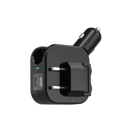 Green Lion Duo Power Car and Wall Charger - Black