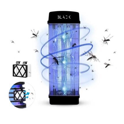 Mosquito Killer and Bug Zapper with Attractant Bait Refill and Hanging Chain, 3800V Electric Insect Trap with Dual 2 × 20W UV Lights, Indoor and Outdoor Pest Control – black