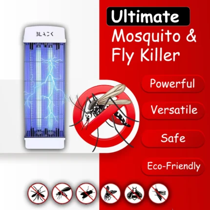 Powerful 3800V Mosquito Killer Trap – Dual 20W UV Bug Zapper for Indoor & Outdoor Insect Control - white