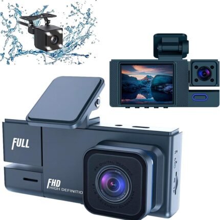 Camera for Cars Daily Deals 2-Inch Display Screen High-Definition 1080p Driving Recorder with Three Lenses Displaying The Same Parking Monitoring Loop Recording and Reverse Image Dash Cam