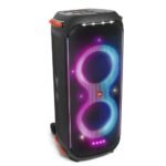 JBL PartyBox 710 Portable Indoor and Outdoor Party Speaker with Built-In Lights, IPX4 Splashproof Design, Deep Bass and Robust Wheels, in Black