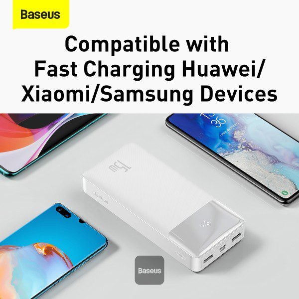 Baseus Bipow 20000mAh PowerBank 15W | Digital Display - White - Image 6