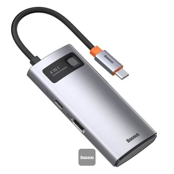 Baseus USB C Hub 4 in 1 Docking Station Adapter - Grey - Image 2