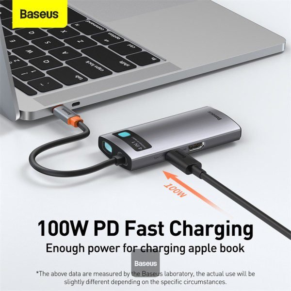 Baseus USB C Hub 4 in 1 Docking Station Adapter - Grey - Image 6