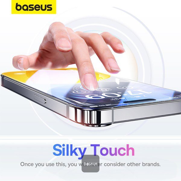 Baseus iPhone 15 Pro Max Premium Clear HD 9H Tempered Glass Screen Protector Full-Coverage with Easy Installation Kit (Diamond Series) - Image 6