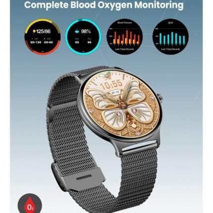 Moxedo Glory Smart Watch for Women 1.43” Amoled HD Display Fitness Watch Real Time Health Monitoring, 100+ Watch Faces, 120+ Sports Modes Fitness Activity Tracker for iOS and Android (Black)