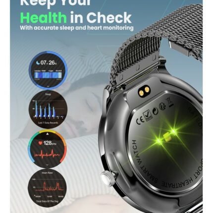 Moxedo Glory Smart Watch for Women 1.43” Amoled HD Display Fitness Watch Real Time Health Monitoring, 100+ Watch Faces, 120+ Sports Modes Fitness Activity Tracker for iOS and Android (Black)