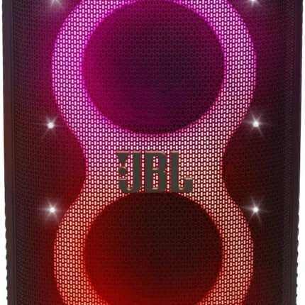 JBL PartyBox Stage 320 Portable Bluetooth Speaker, With Wheels, 5.4 Bluetooth, 240W, Splash Proof, Multi Speaker Connection, Dual Mic & Guitar Inputs, 18 Hours Max Playing Time, Black