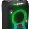 JBL PartyBox Stage 320 Portable Bluetooth Speaker, With Wheels, 5.4 Bluetooth, 240W, Splash Proof, Multi Speaker Connection, Dual Mic & Guitar Inputs, 18 Hours Max Playing Time, Black