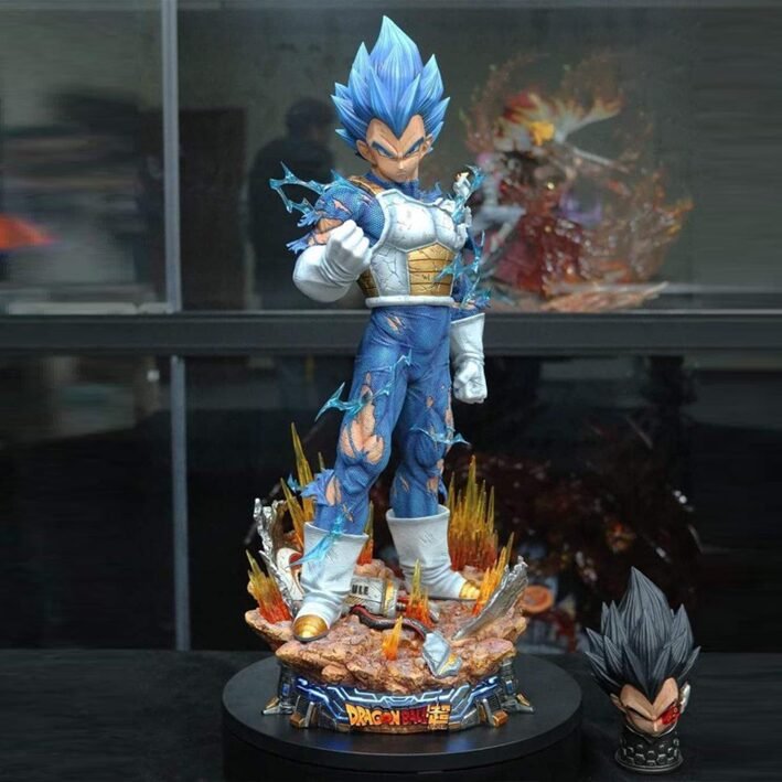 55cm Super Saiyan Vegeta PVC Figure – Dragon Ball Z Anime Statue with LED Light