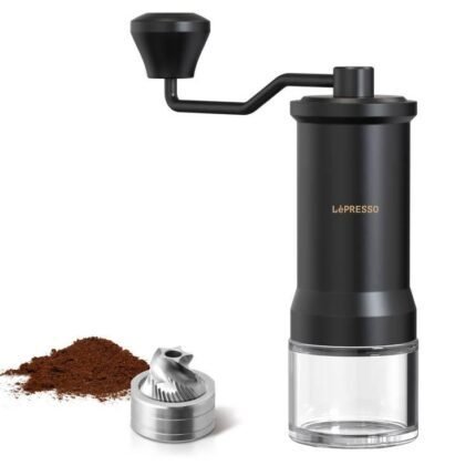LePresso High Precision Conical Burr Grinder ( Glass Container ) 35g - Black