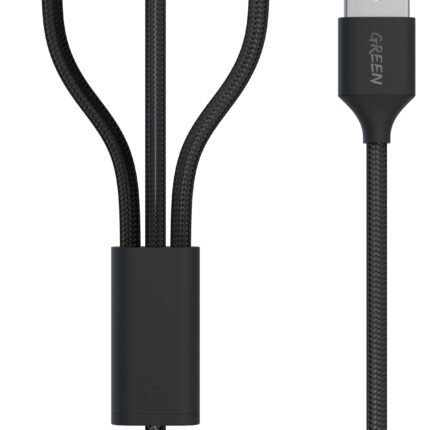 Green Lion 3 in 1 Cable (Typec, Lightning and Micro) 1.2M - Black