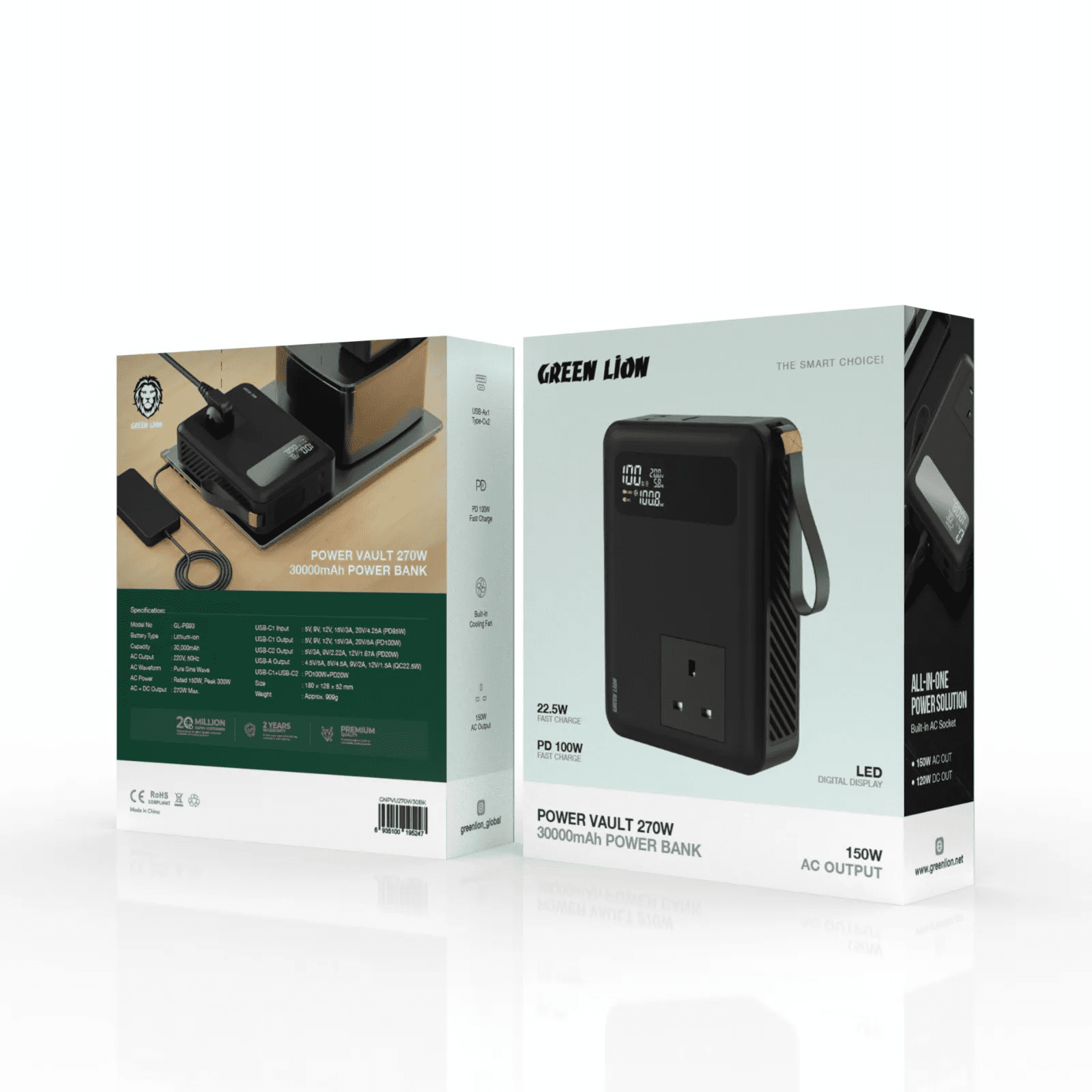 Green Lion Power Vault 270w 30000mah Power Bank- Black - Image 3