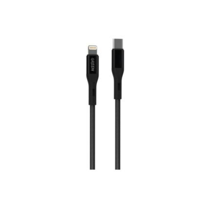 Green Lion Braided Type-C to Lightning Cable 1.2m 2A - Black