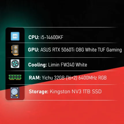 Space Fighter Custom PC - Intel i5-14600KF | RTX 5060Ti TUF Gaming | 32GB DDR5 6400MHz