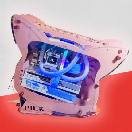 Custom Gaming PC BPC-7: Intel i5-13490F | ASUS RTX 5060 8GB White | Unique Pink/White Design